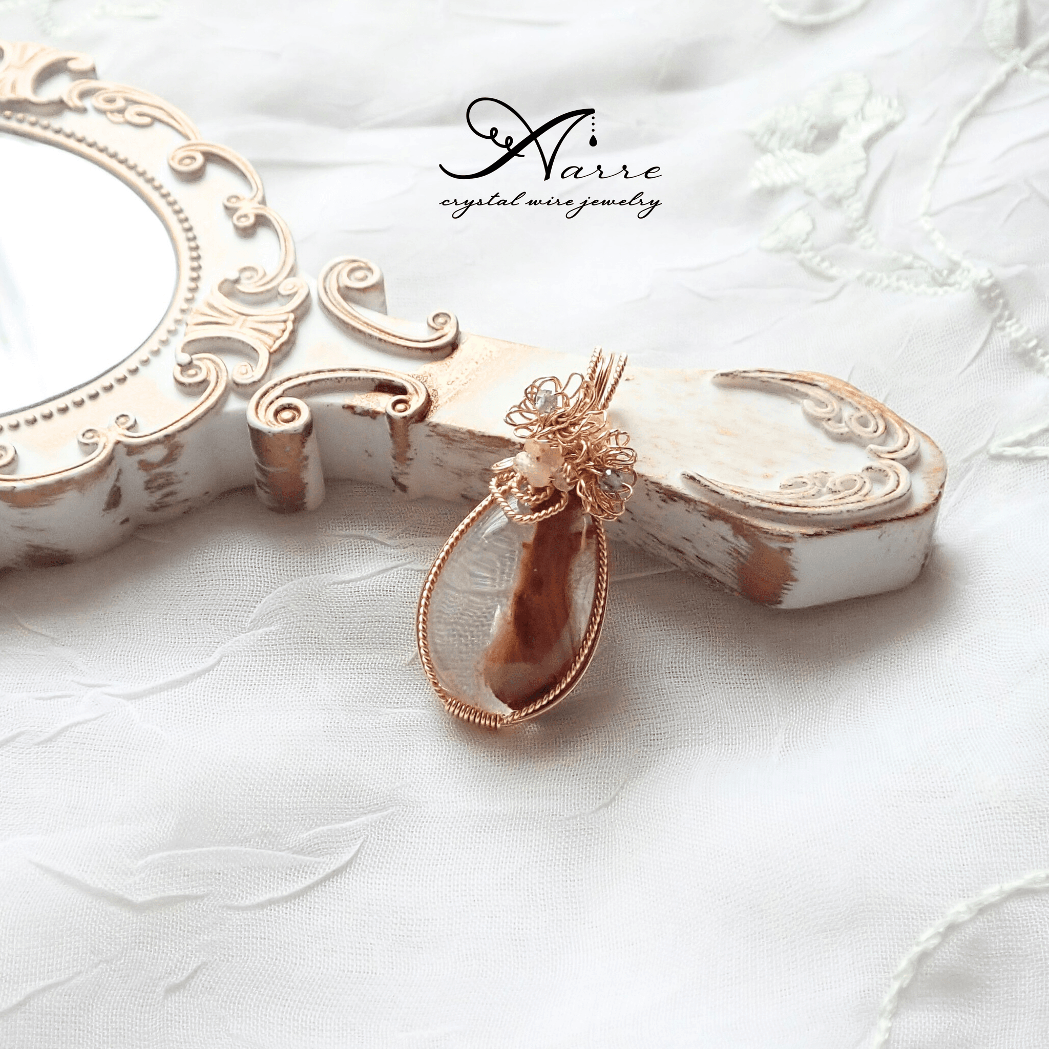 アンフィボールinクォーツのペンダントトップ